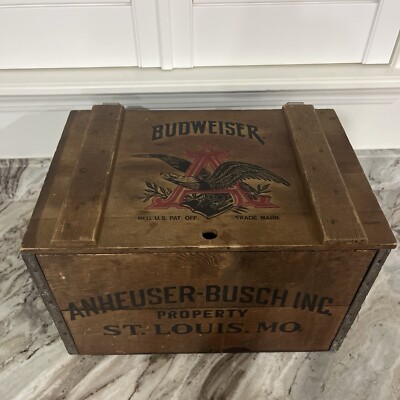 Vintage 1976 Budweiser Anheuser Busch Centennial Wooden Beer Crate