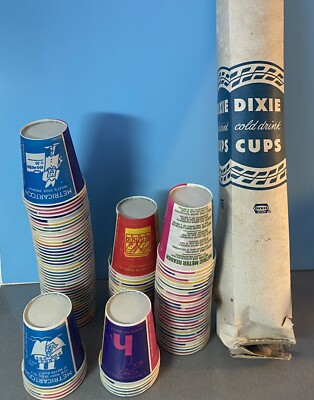 Vintage 1960's Dixie Cups Wax Coated Cartoon Cups Metricartoon | eBay