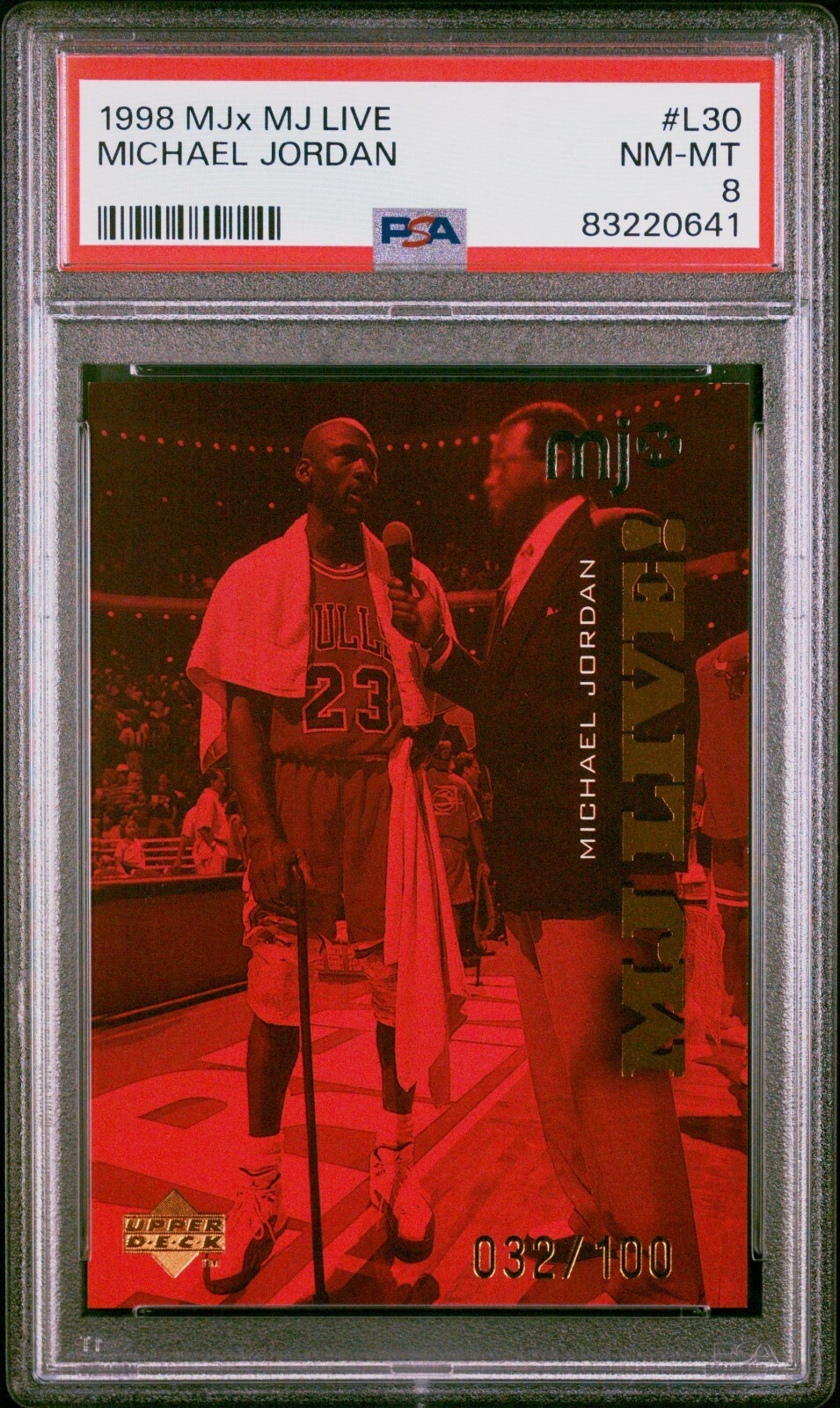 Michael Jordan 1998 Upper Deck MJx #1 Live /100 Price Guide