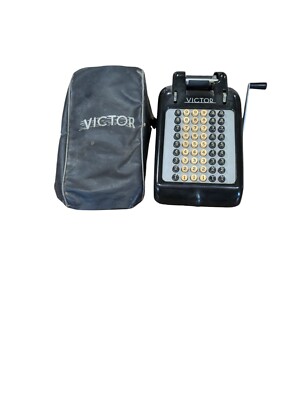 Vintage VICTOR Champion 6 Column Hand Crank Adding Machine. | eBay