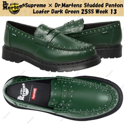 Supreme × Dr.Martens Studded Penton Loafer Dark Green 25SS Week 13
