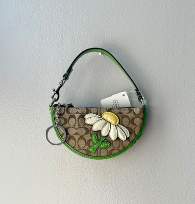 Coach Vintage Signature & Leather Daisy Applique Coin Purse W