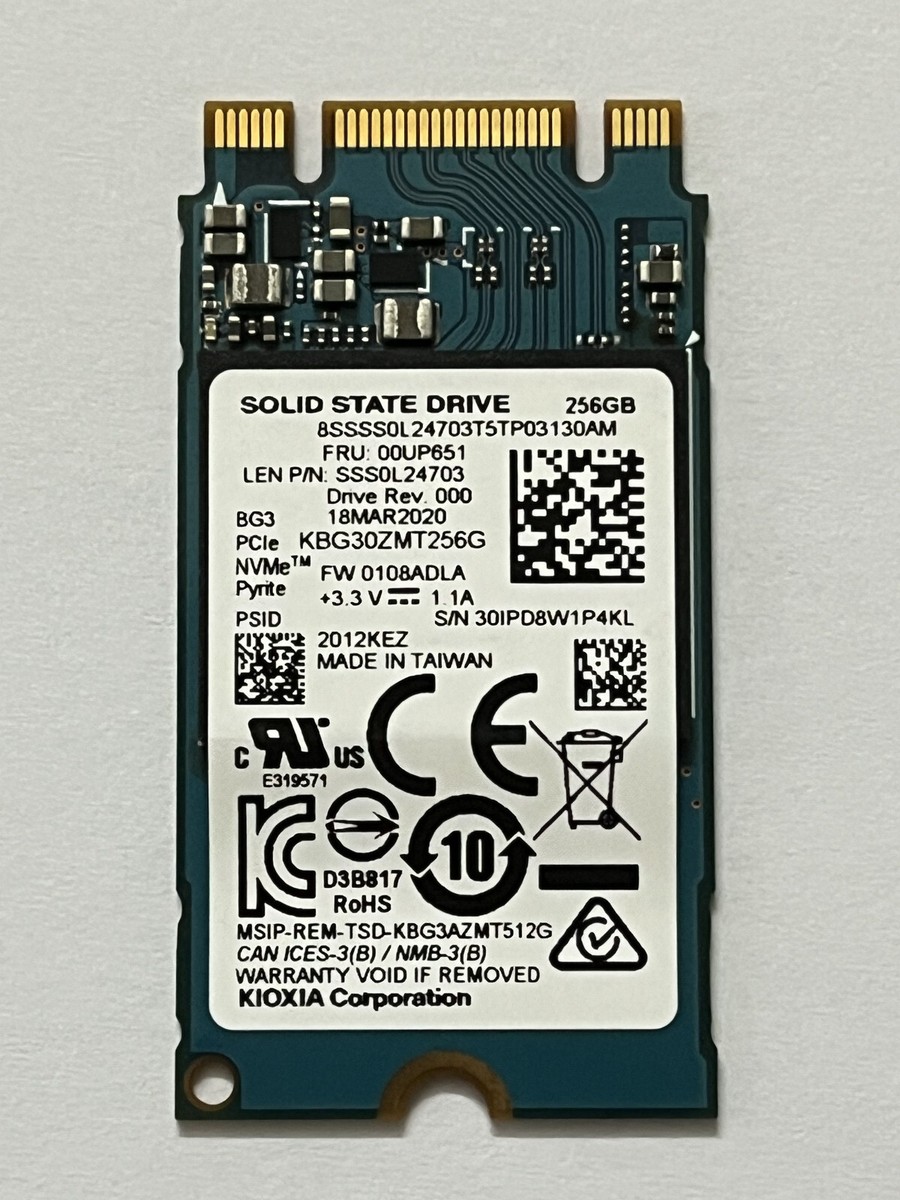TOSHIBA KBG30ZMT256G 256GB SSD M.2 2242 PCIe NVMe SSD FOR Thinkpad