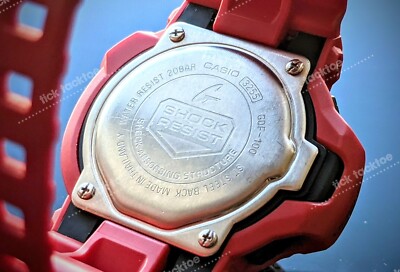 Rare Casio G Shock Red GDF-100-4 Twin Sensor Digital Watch Great