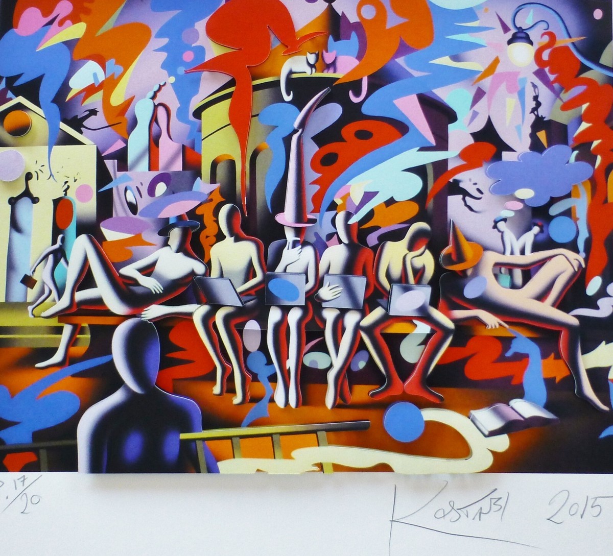 貴重一点物マークコスタビMARK KOSTABI 油絵BAPTISM1988 貴重一点物