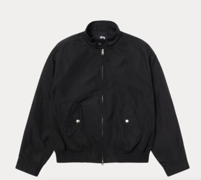 New Stussy SURF TEAM HARRINGTON Nylon JACKET 2025 Black Mens size