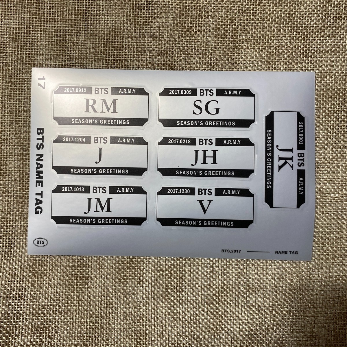 BTS [ 2017 Season's Greetings ] Official Sticker Set / New, Rare