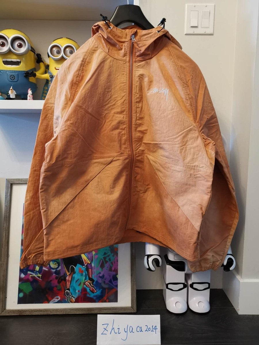 Stussy Wave Dye Beach Shell Jacket Orange Men's Jacket Size X