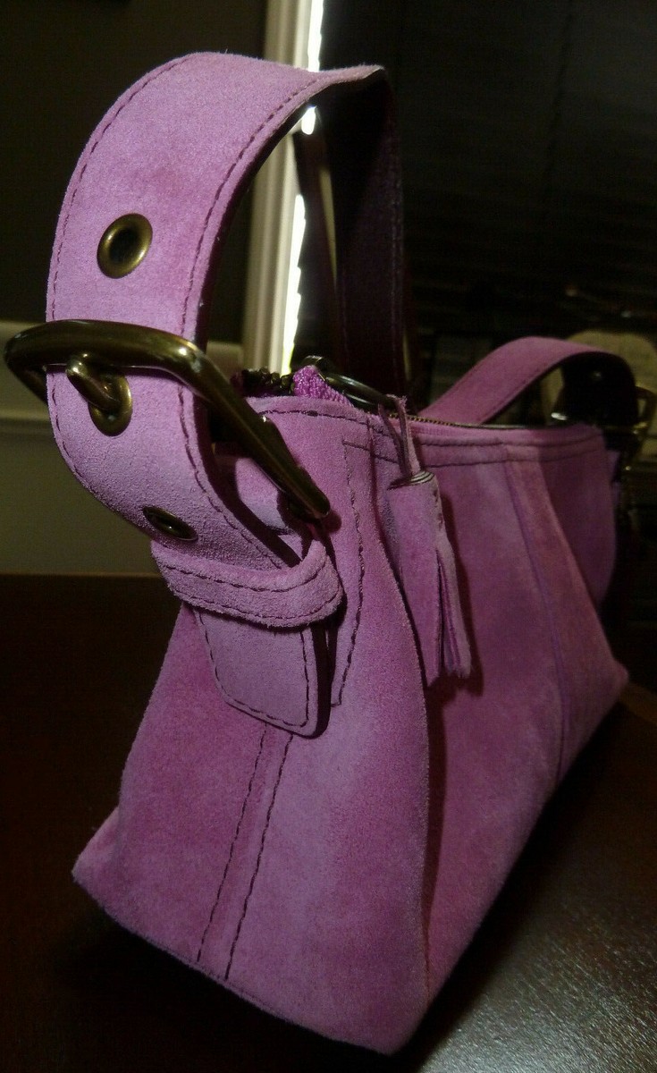 COACH HAMPTONS DEMI PINK SUEDE BAGUETTE 7470 RETAIL $168 EUC