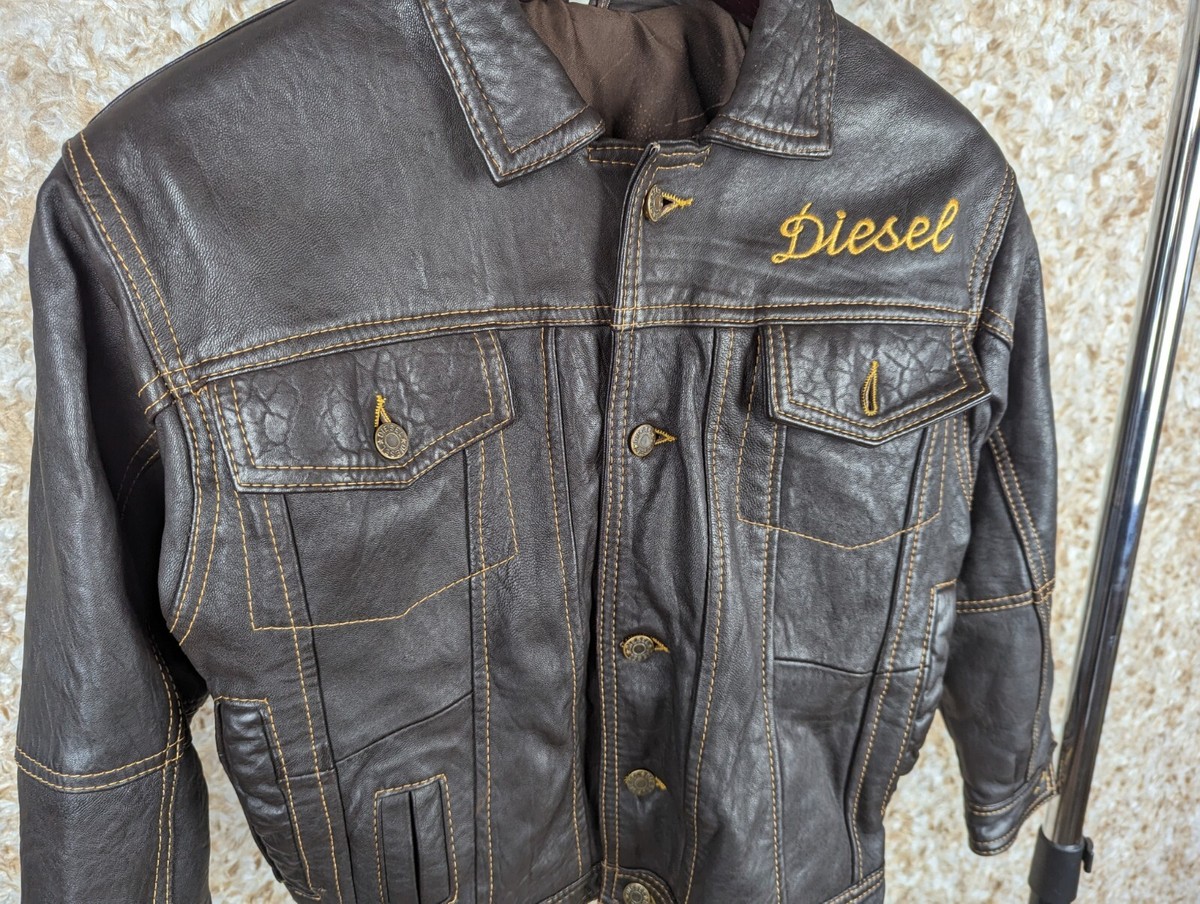 Diesel Vintage 80s 90s Leather Jacket XS/S | eBay