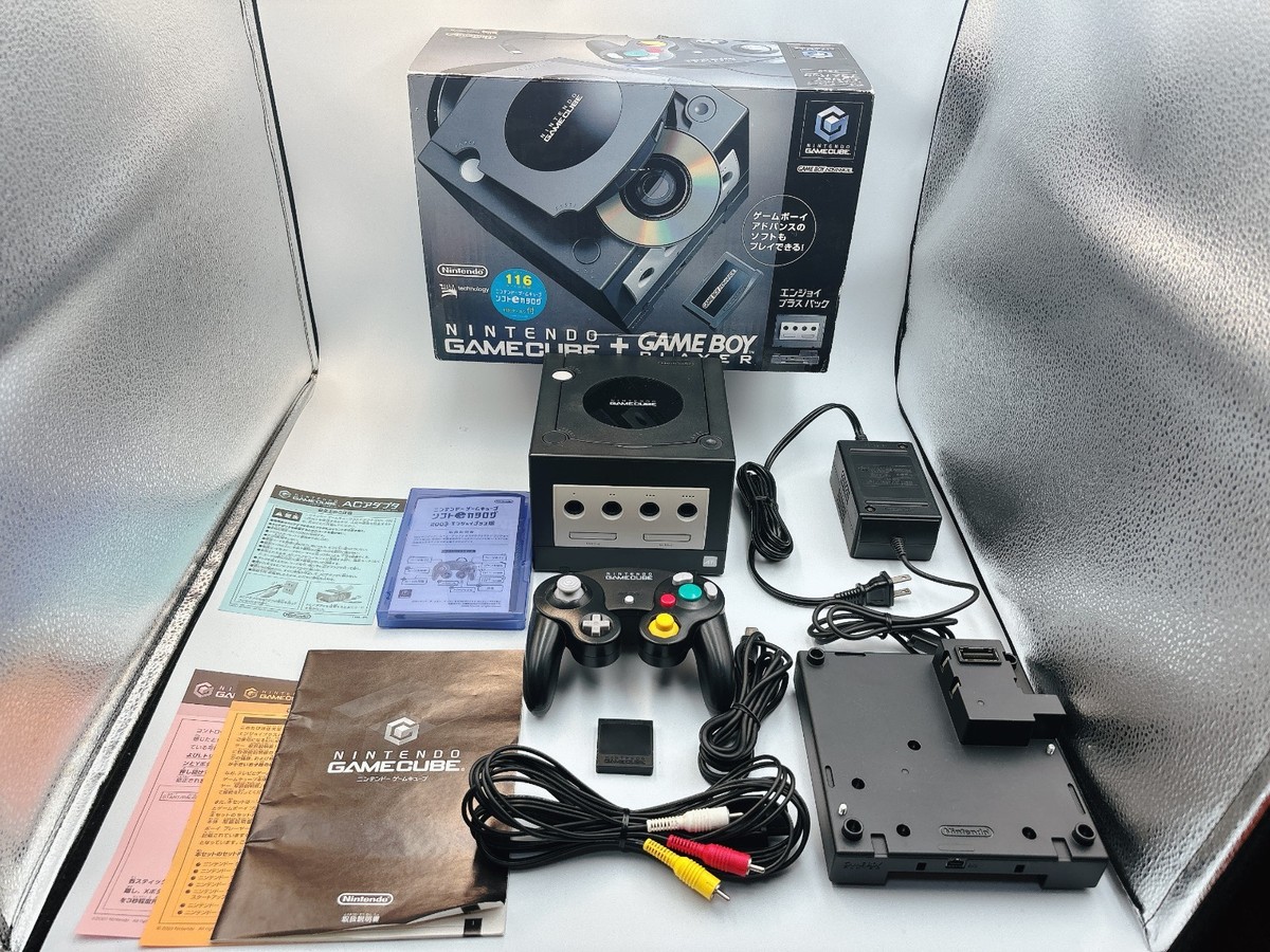 Nintendo GameCube Black Game Boy Player Enjoy Plus Pack Box Japan