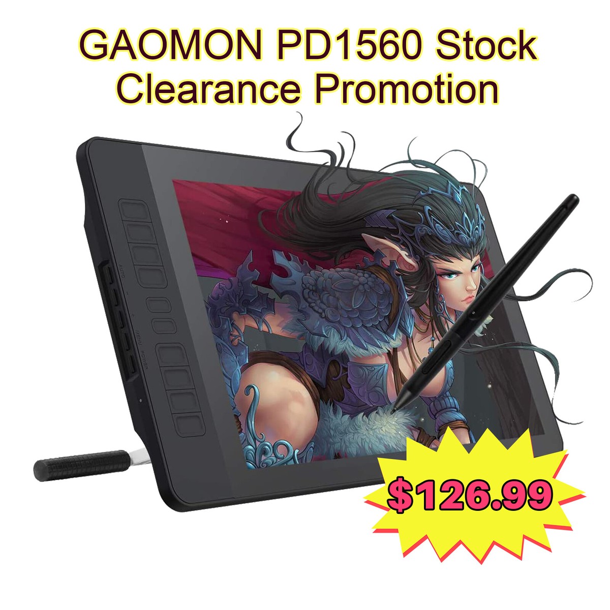 GAOMON 15.6 Graphic Drawing Tablet with Screen Pen Display PD1560