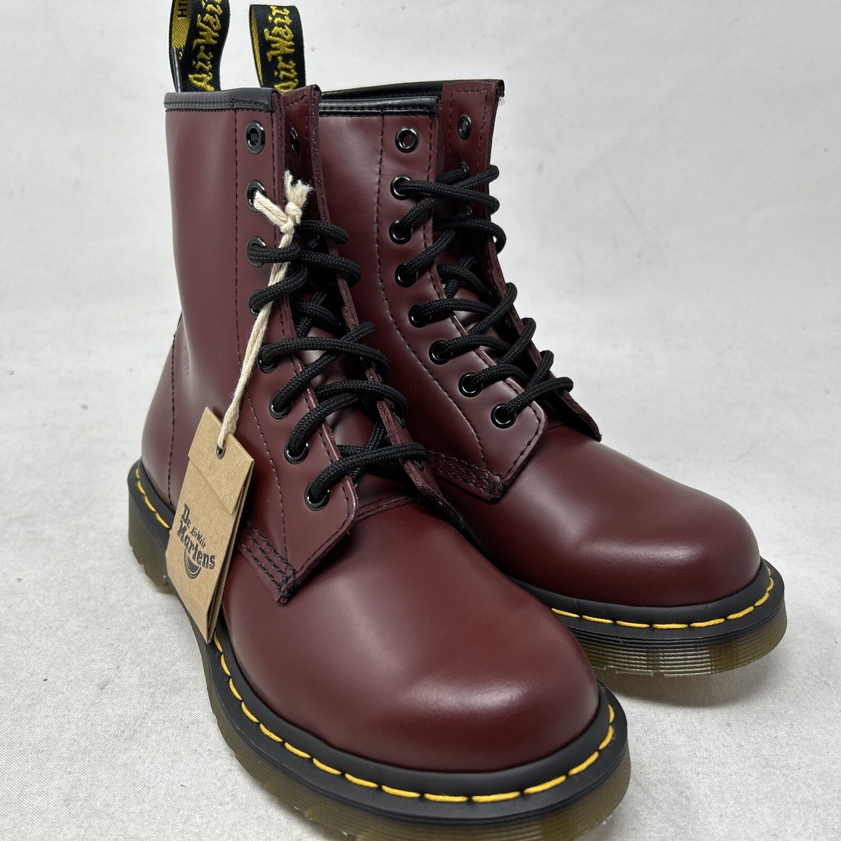 Dr. Martens 1460 W Cherry Red Smooth Boots Women Size 6 (gr713) Uk