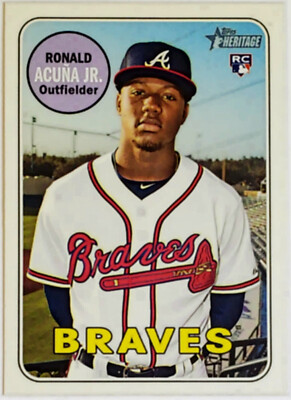 🔥 RONALD ACUNA JR ROOKIE HIGH NUMBER SP 2018 TOPPS HERITAGE #580