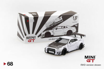 MINI GT 68 LB WORKS Nissan GT-R (R35) White Type 2, Rear Wing ver