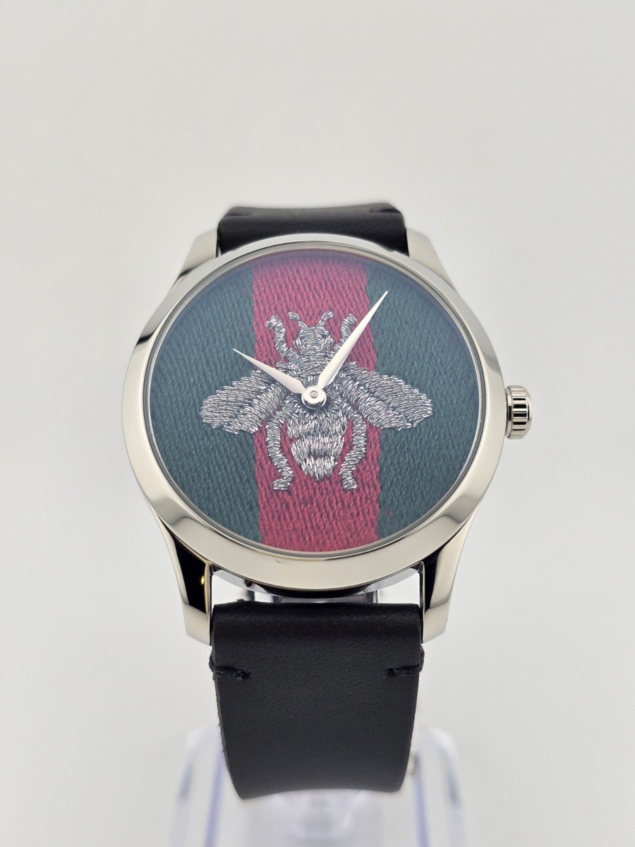 Gucci Men's G-Timeless Bee Dial Leather Strap Watch - YA1264149