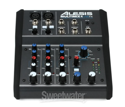 Alesis MultiMix 4 USB FX 4-Channel Mixer with Effects USB Audio