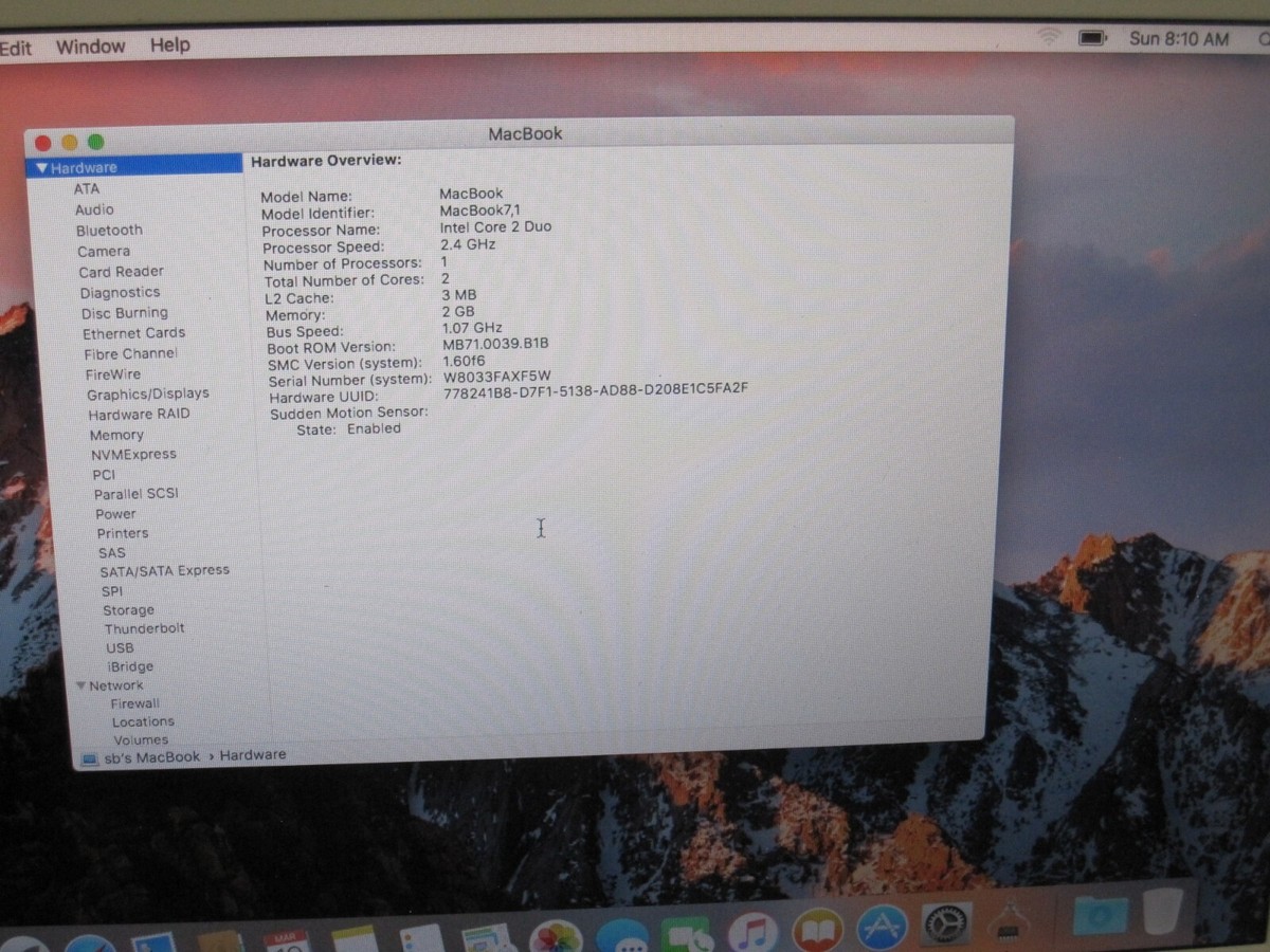 Apple MacBook A1342 Core 2 Duo 2.4 13