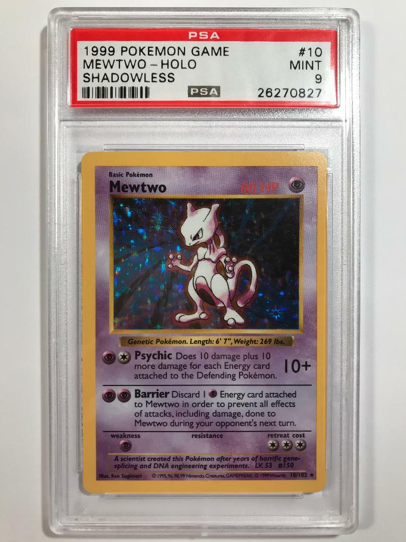PSA 9 - Shadowless Mewtwo Holo - Pokemon TCG 1999 Pokemon Game