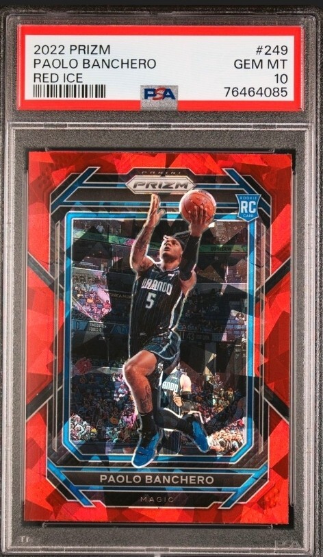2022-23 Prizm Paolo Banchero Red Ice Rookie RC #249 PSA GEM MINT