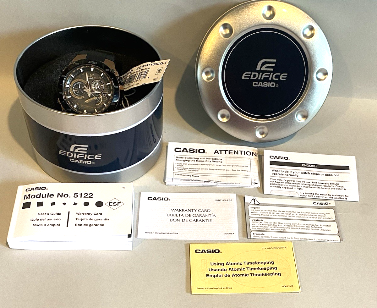 NEW! CASIO EDIFICE EQW-M1100 (5122) Tough Solar Wave Ceptor 52mm