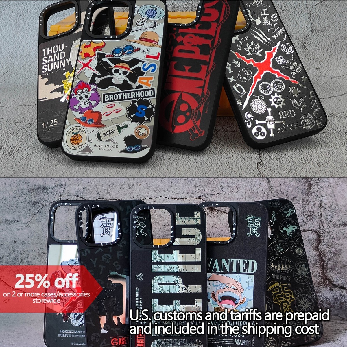 One Piece Casetify Mirror Case for iPhone 13-17 optional MagSafe