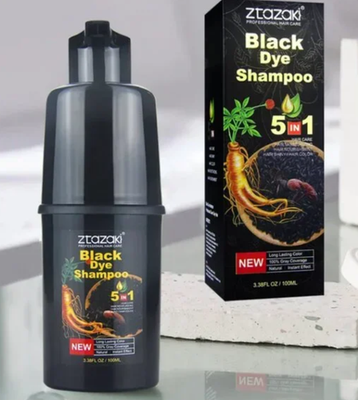 Ztazaki 5-in-1 Black Hair Color Shampoo Semi-Permanent 3.38oz – 2