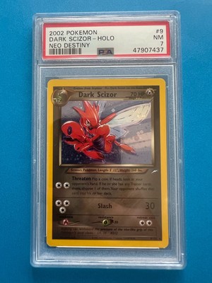 Dark Scizor PSA 7 9/105 Holo Rare Unlimited Pokemon Card Neo