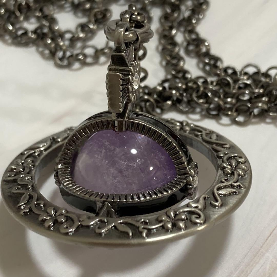 Vivienne Westwood Necklace Ornamental Small Orb Amethyst Purple