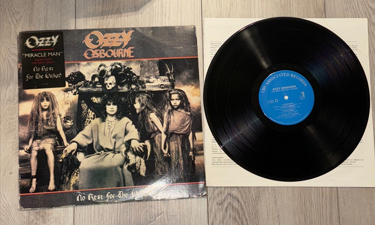 Ozzy Osbourne 1988 Original Vinyl LP Record Rare Sticker No Rest