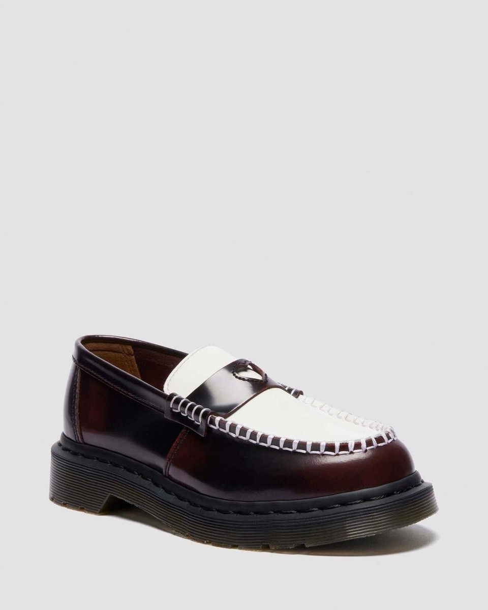 Dr. Martens PENTON HEART TWO-TONE RUB-OFF LEATHER LOAFERS Cherry