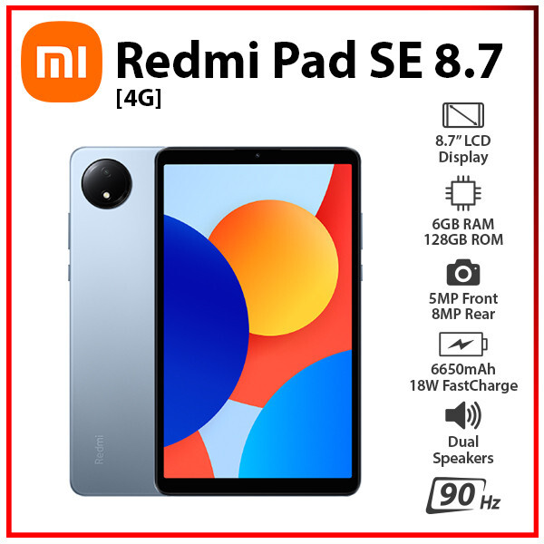 LTE) Xiaomi Redmi Pad SE 8.7 4G BLUE 6GB+128GB Octa Core Android