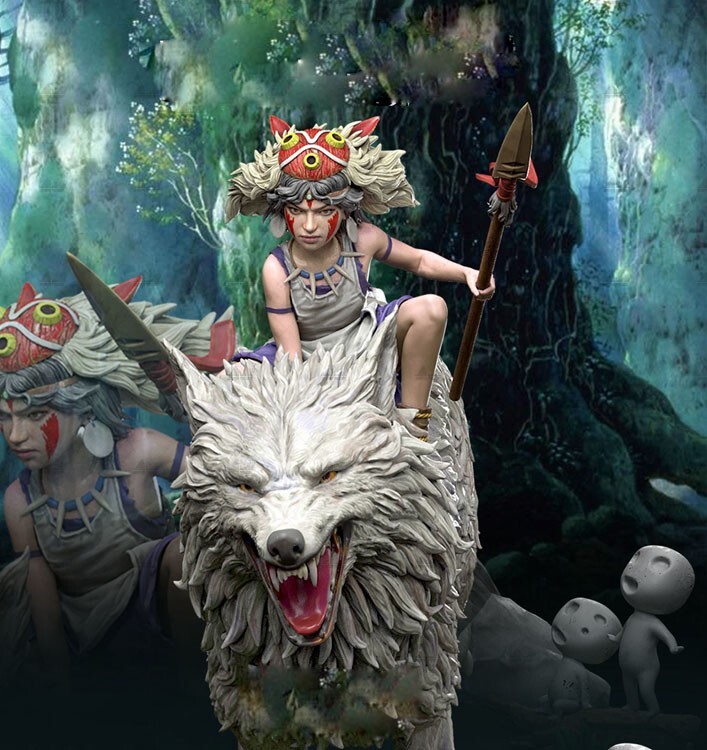 1/12 18cm Princess Mononoke 3D Print Figure Model Kit Unpainted
