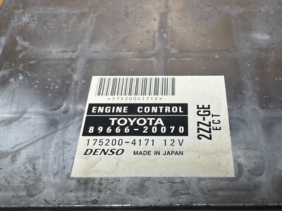 2000-2005 Toyota Corolla RUNX ZZE123 2ZZGE A/T ECU ECM (89666