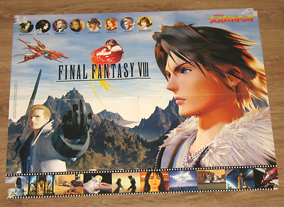 1999 Final Fantasy VIII 8 / Pokémon Very Rare Poster 55x42cm