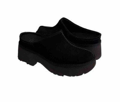 UGG NEW HEIGHTS CLOG BLACK SLIP ON PLATFORM SANDALS US 11 / EU 42
