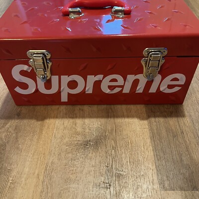 Supreme Diamond Plate Tool Box Red Box Logo FW18 Accessory Holder