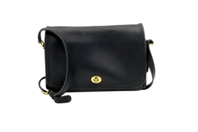 Coach Vintage Black Ridgefield Leather Crossbody w/ Turnlock 9812