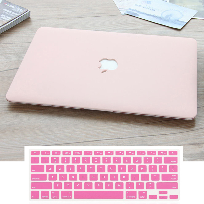 2in1 Rose Quartz/Baby Pink Rubberized Matte Case for MacBook Air