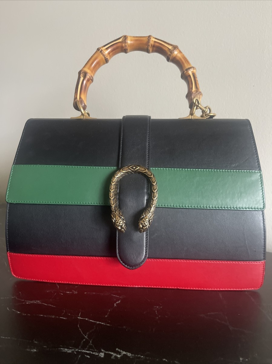 Gucci Dionysus Bamboo Top Handle Bag Colorblock Leather Large
