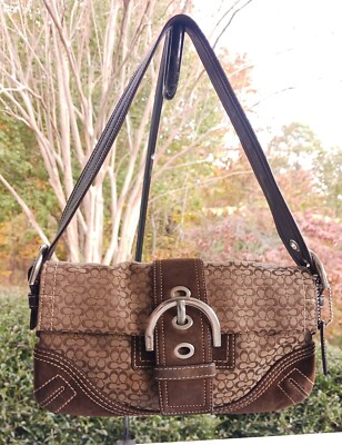 Coach MINI 3628 Vintage Soho Brown Signature C Canvas w/Leather