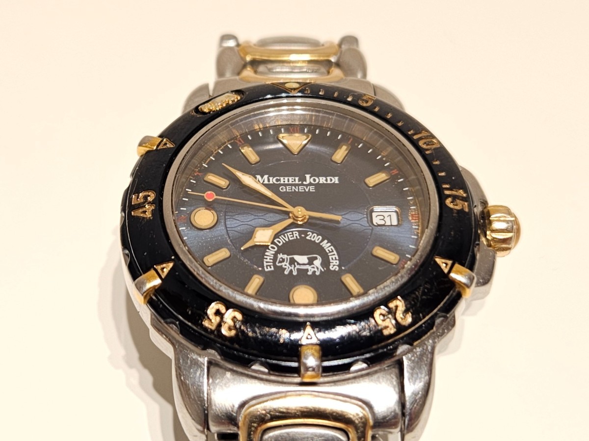 VINTAGE RARE ST.STEEL MEN'S SWISS QUARTZ WATCH 