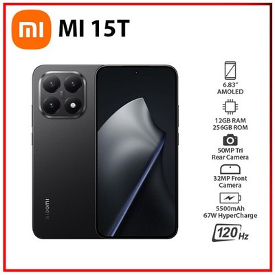 New) Xiaomi 15T 5G 12GB+256GB BLACK Dual SIM Unlocked Android Cell