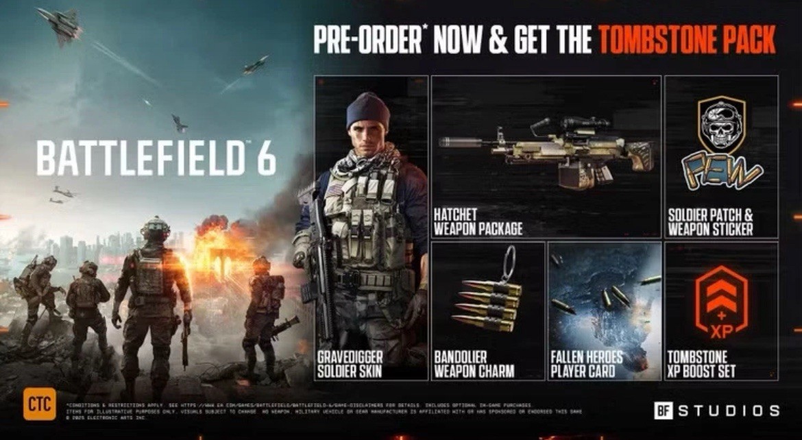 Battlefield 6 - Pre Order Bonus (Tombstone Pack) DLC ONLY PS5