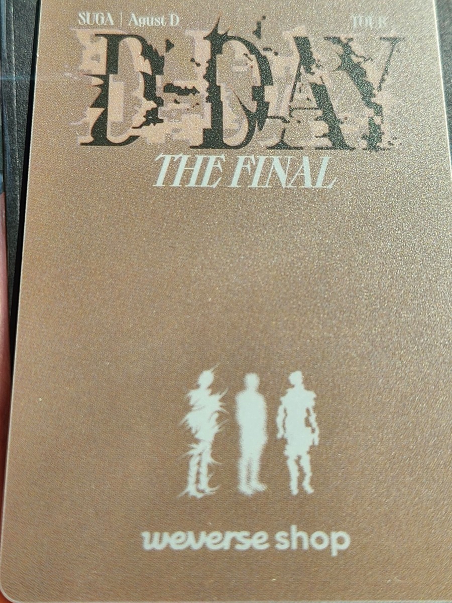 SUGA BTS special gift PHOTOCARD album Agust D The Final TOUR 'D