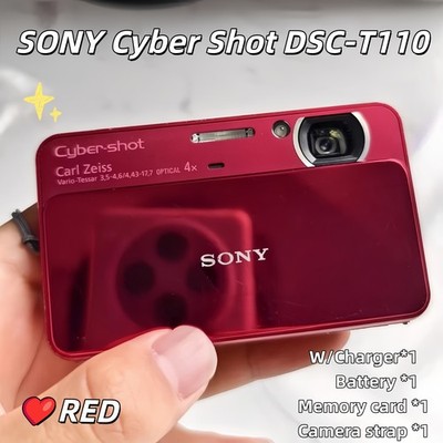 ❤️SONY Cyber Shot DSC-T110 Red 16.1MP Digital Camera 4x Optical