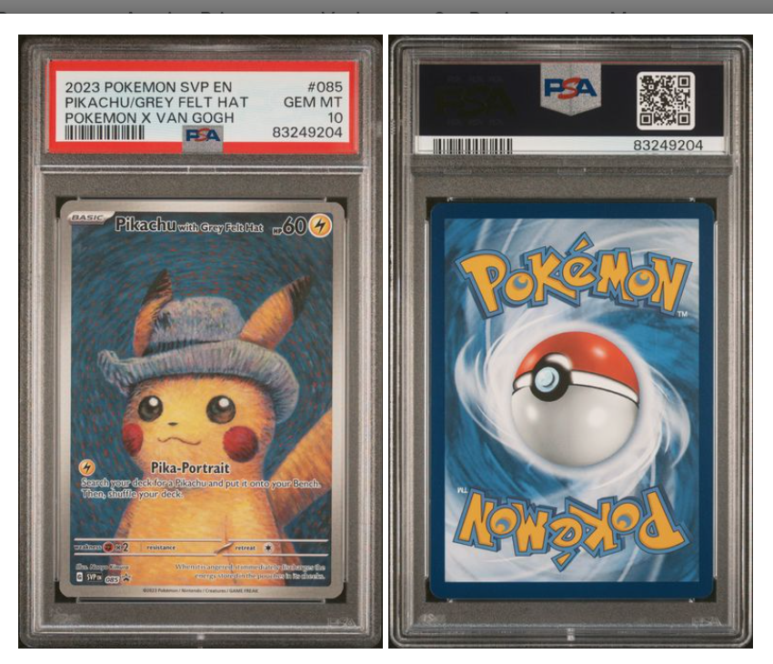 ゴッホピカチュウ Pikachu with GreyFeltHat PSA9相当 ゴッホ