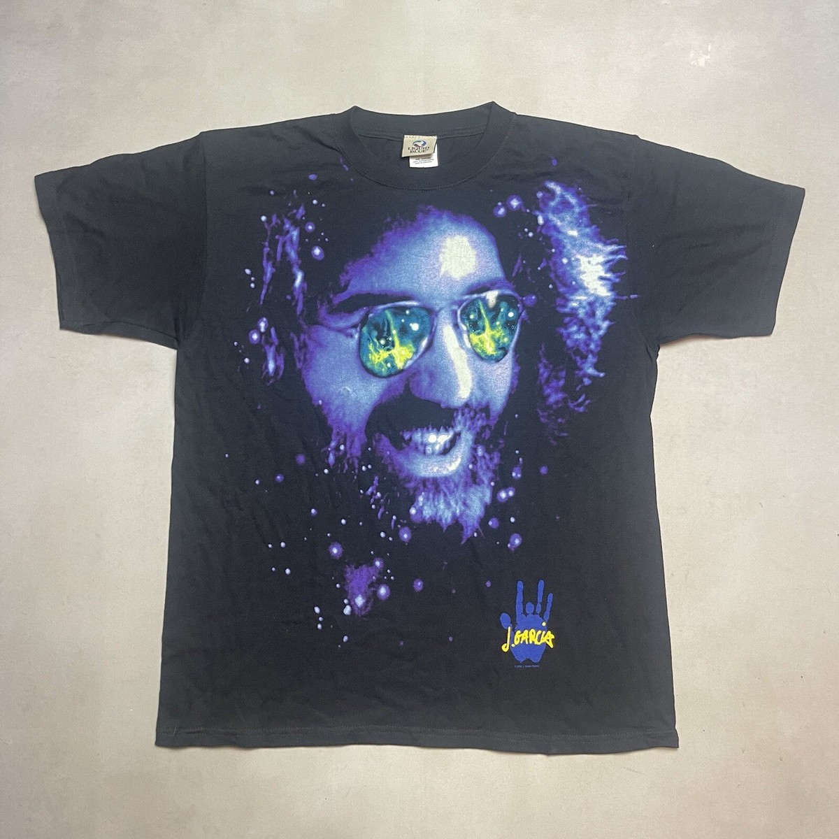 Vintage Jerry Garcia Grateful Dead Liquid Blue Big Face Tee T