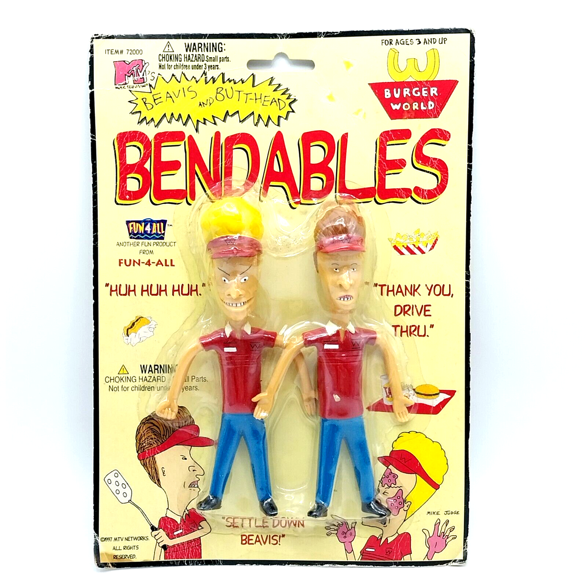 Vintage Beavis & Butt-Head Figures Burger World Bendables Fun 4