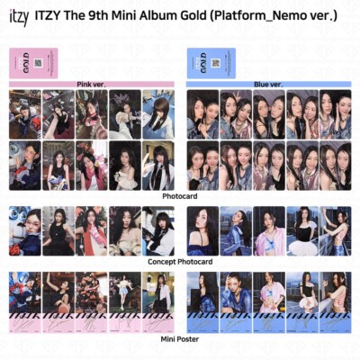 ITZY 9th Mini Album Gold Platform Nemo ver Photocard Poster QR
